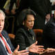 President George W. Bush, Secretary of State Condoleezza Rice and former Secretary of State Colin Powell meet in the White House, May 12, 2006, Washington, D.C.
Martin Simon-Pool/Getty Images